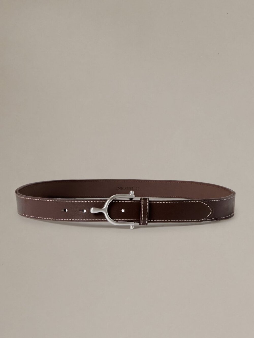 J McLaughlin Leather Spur Buckle Belt - Dark Brown NEW